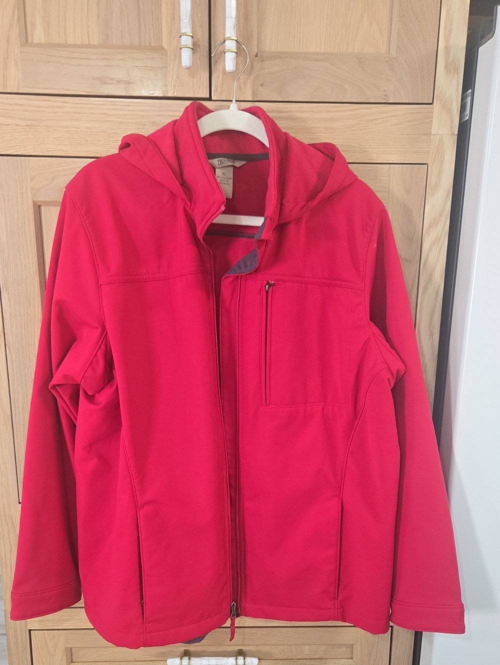 Duluth Trading Co Red Hooded Softshell Jacket